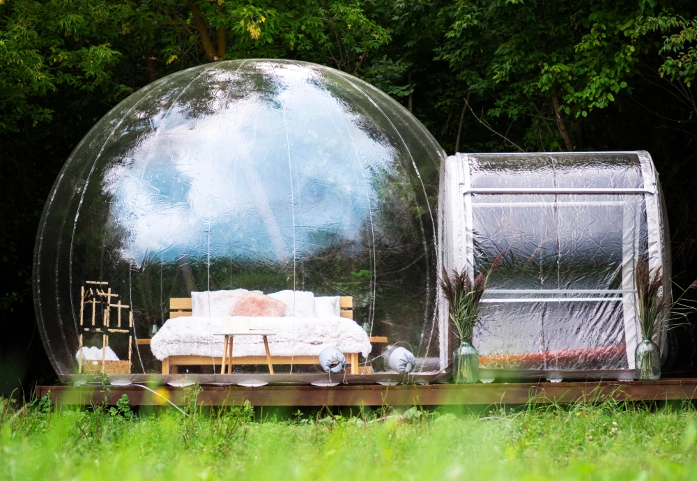 camping tent with transparent roof